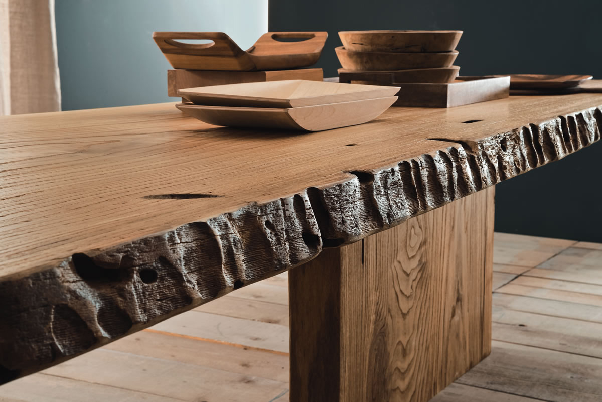 Bancone in legno grezzo: ecodesign idee originali per un design in ...